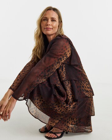 Leopard Print Tiered Shift Dress