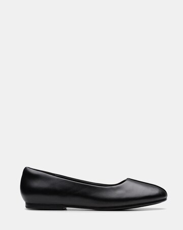 Clarks Black Leather Livia Lily Shoes - Standard Fit (D)