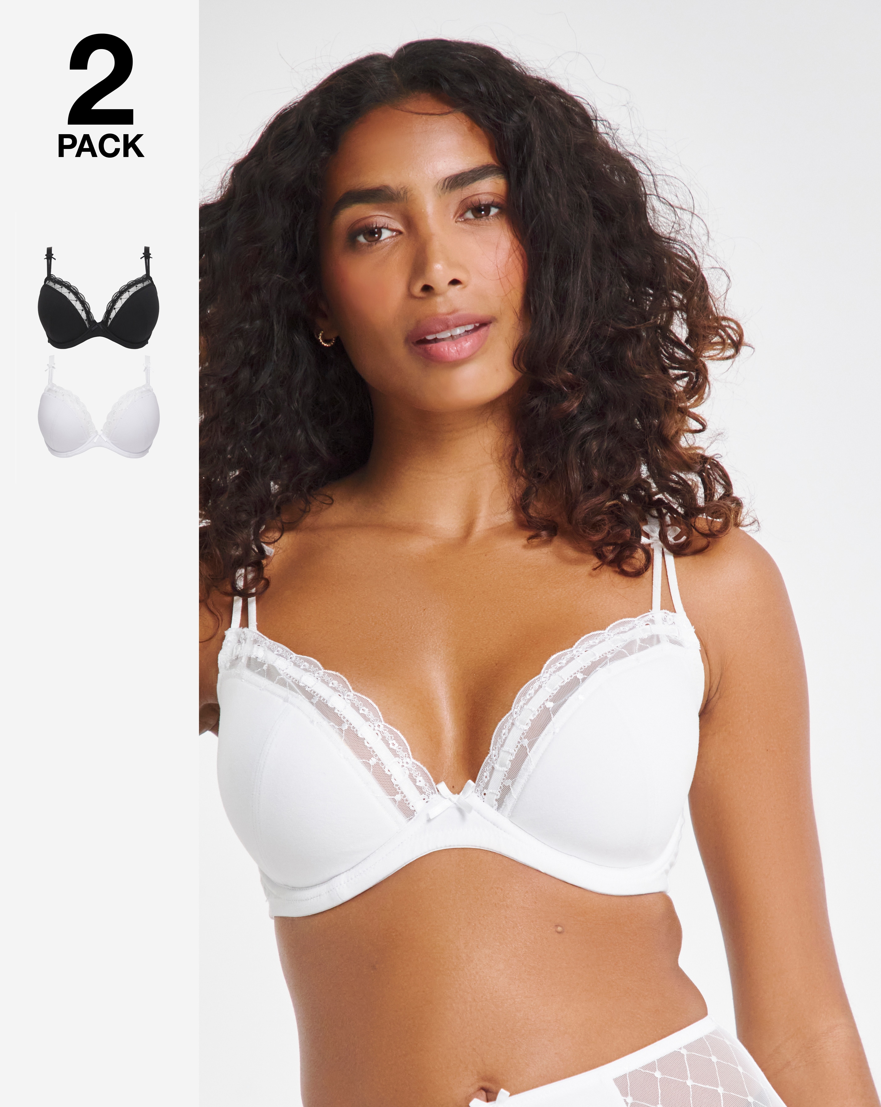 2 Pack Rachel Everyday Plunge Bras