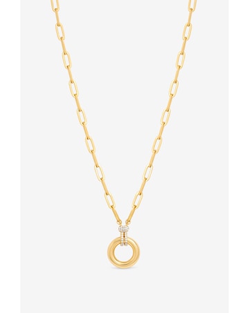 Jon Richard 18K Gold Plated and Pave Link Chain Necklace