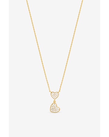 Jon Richard 18K Gold Plated Micro Pave and Heart Necklace