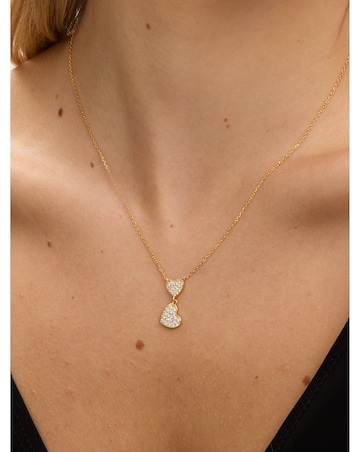 Jon Richard 18K Gold Plated Micro Pave and Heart Necklace