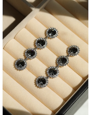 Jon Richard Black Diamond Statement Drop Earrings