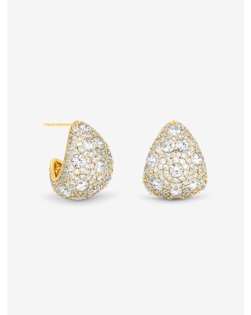 Jon Richard Gold Plated Crystal Large Dome Earrings