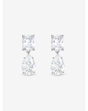 Jon Richard Rhodium Plated Mixed Stone Drop Earrings