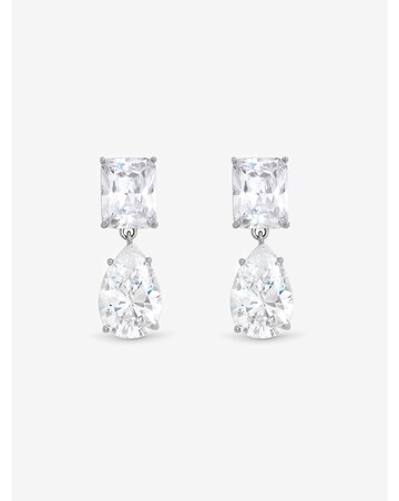 Jon Richard Rhodium Plated Mixed Stone Drop Earrings