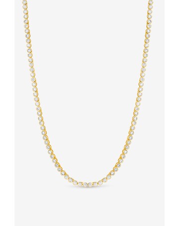 Jon Richard 14K Gold Plated and Crystal Cubic Zirconia Tennis Necklace -Gift Box