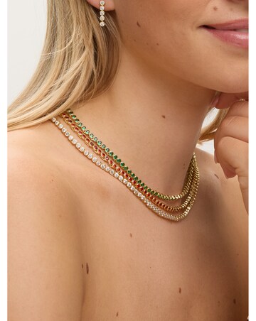 Jon Richard 14K Gold Plated and Crystal Cubic Zirconia Tennis Necklace -Gift Box