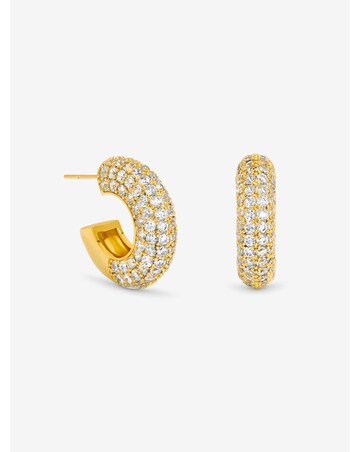Jon Richard Gold Plated Chubby Pave Hoop Earrings