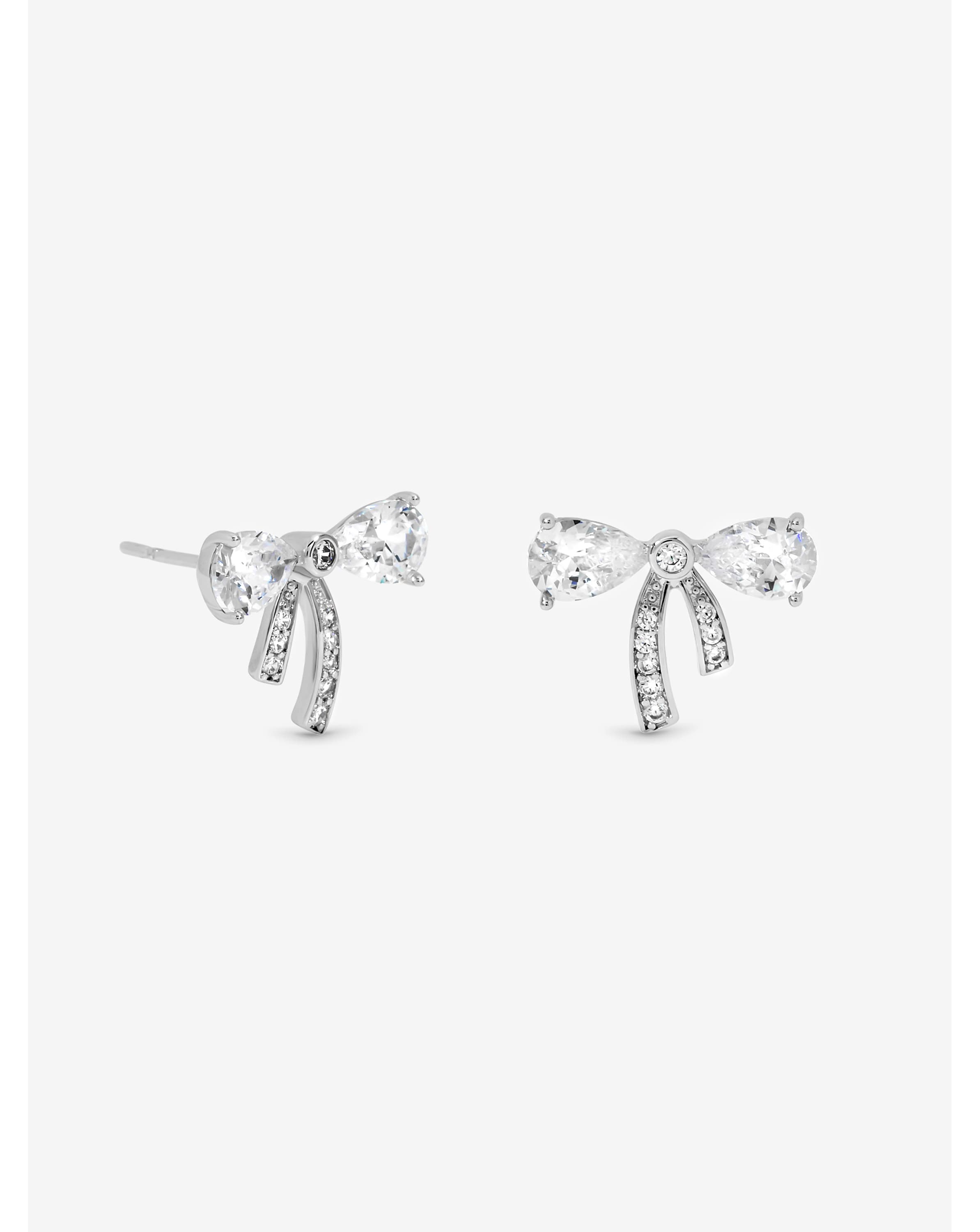 CZ and Pave Small Bow Studs