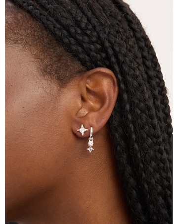 Simply Silver Sterling Silver 925 Cubic Zirconia Celestial Mini Stud Earrings