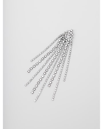 Mood Hematite Crystal Multi Strand Long Statement Drop Earrings