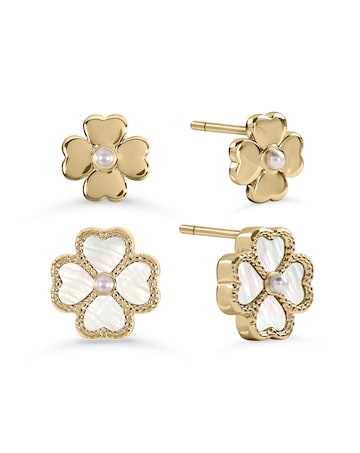 Radley Gold Plated MOP Heart earrings