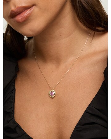 Jon Richard 14Ct Gold Plated Heart Birthstone Pendant - October