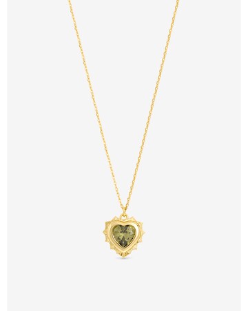 Jon Richard 14Ct Real Gold Plated Heart Birthstone Pendant - August