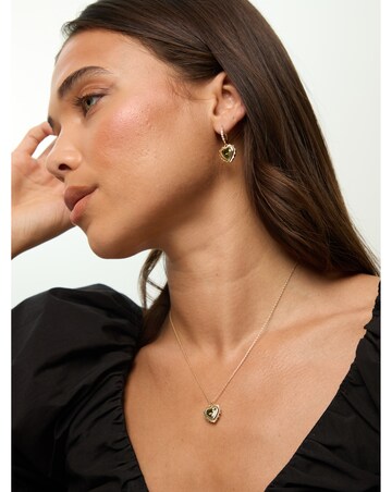 Jon Richard 14Ct Real Gold Plated Heart Birthstone Pendant - August