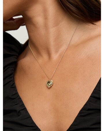 Jon Richard 14Ct Real Gold Plated Heart Birthstone Pendant - August