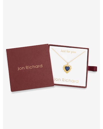 Jon Richard 14Ct Real Gold Plated Heart Birthstone Pendant - September