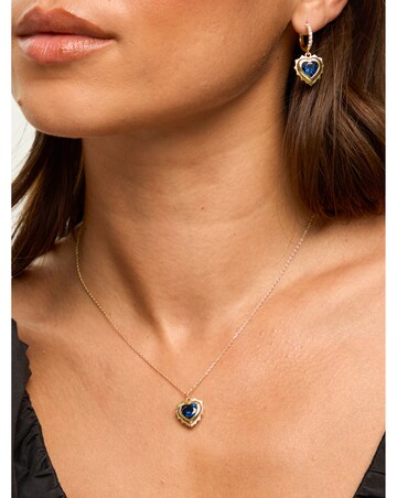 Jon Richard 14Ct Real Gold Plated Heart Birthstone Pendant - September