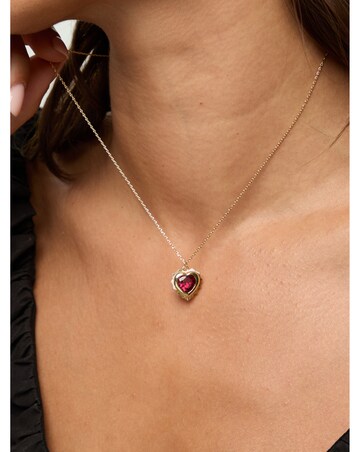 Jon Richard 14Ct Real Gold Plated Heart Birthstone Pendant - January