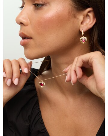 Jon Richard 14Ct Real Gold Plated Heart Birthstone Pendant - January