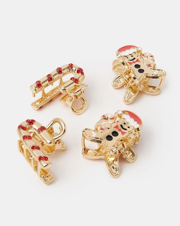 Accessorize 4-Pack Mini Christmas Claw Clips