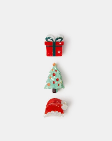 Accessorize 3-Pack Mini Christmas Claw Clips