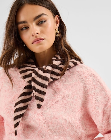 Accessorize Stripe Knitted Triangle Scarf