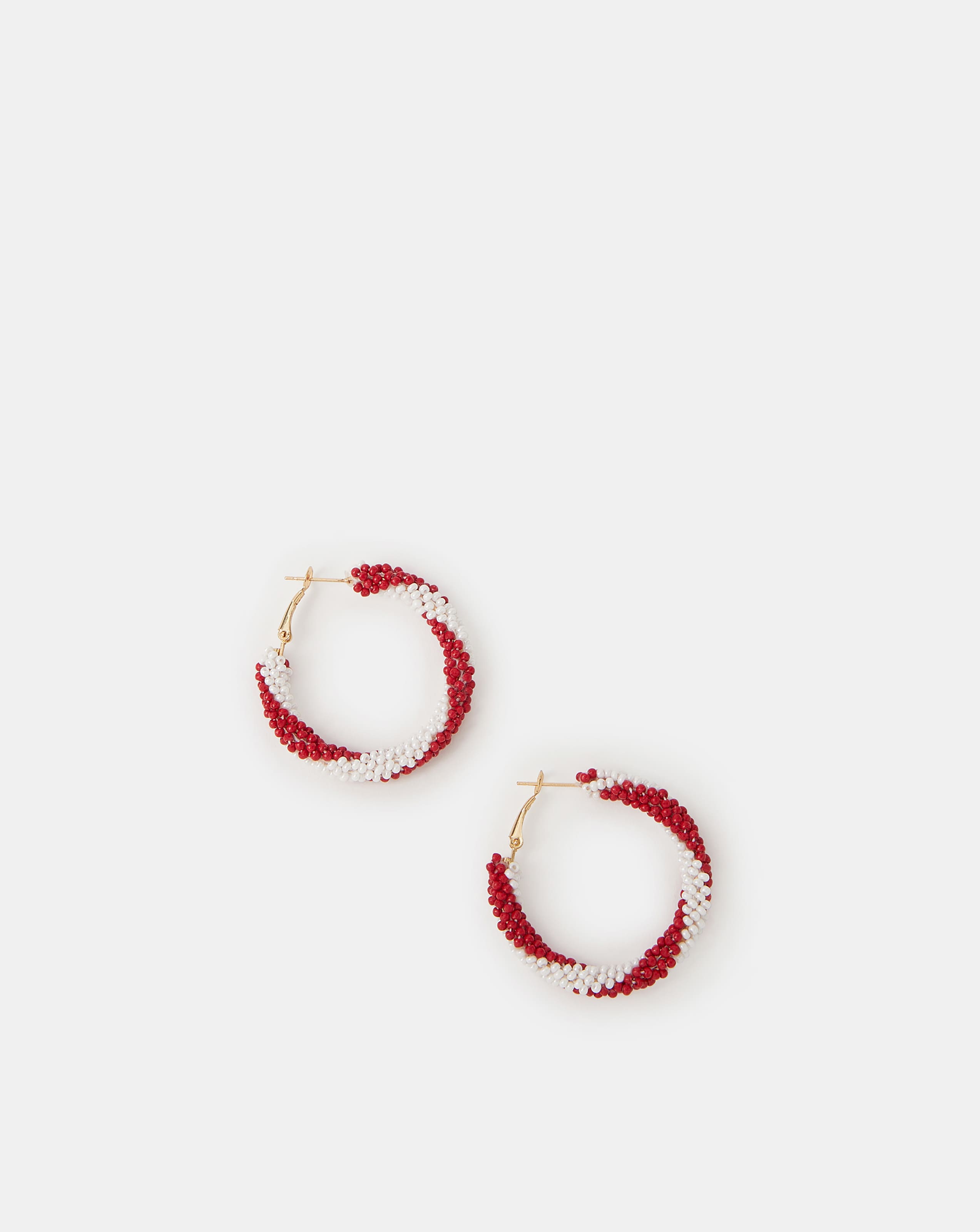 Accessorize Beaded Candy Cane Earrings