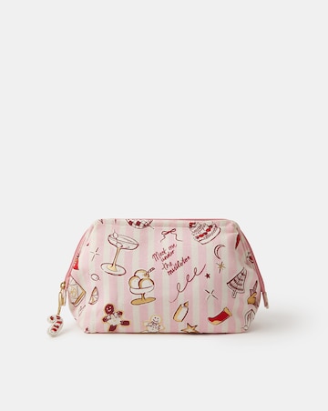 Accessorize Christmas Stripe Make Up Bag
