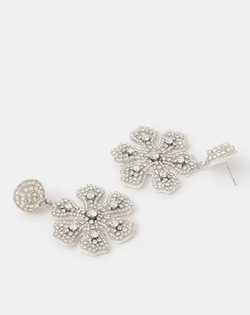 Accessorize Beaded Snowflake Drop Earrings