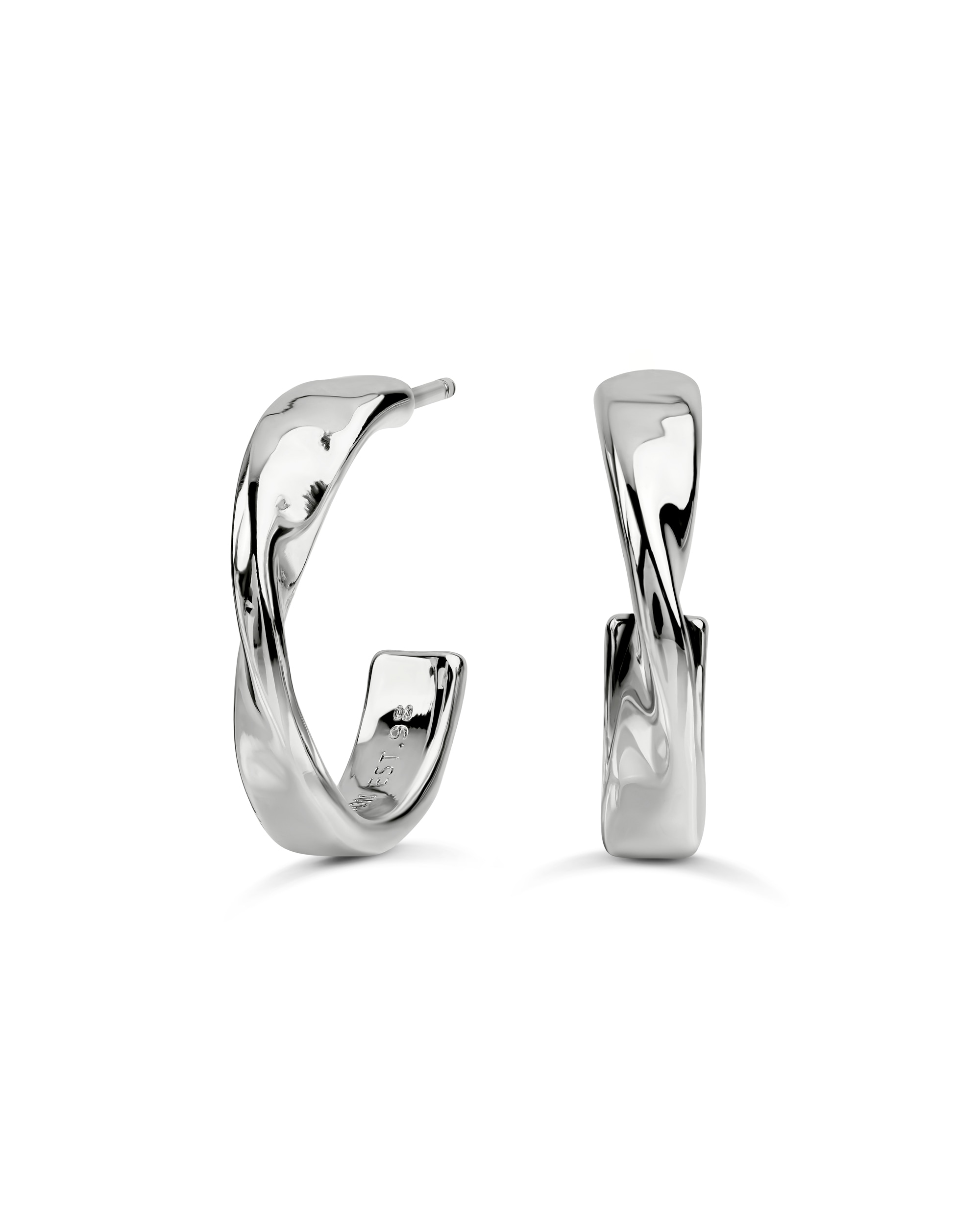 Radley Silver Plated Hammer Hoop Earring