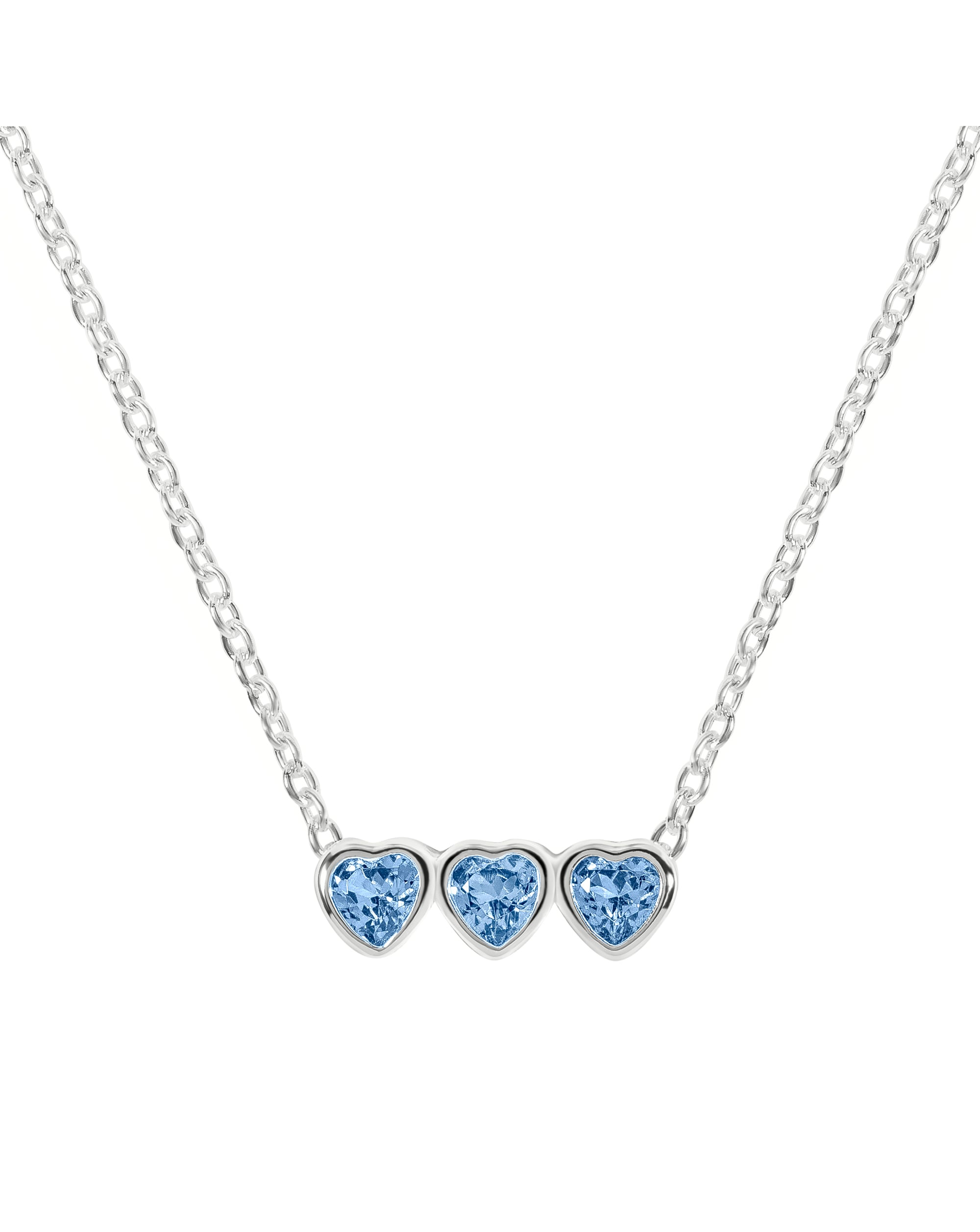 New In - Radley Silver Blue Three Heart Necklace
