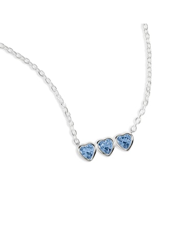 Radley Silver Blue Three Heart Necklace