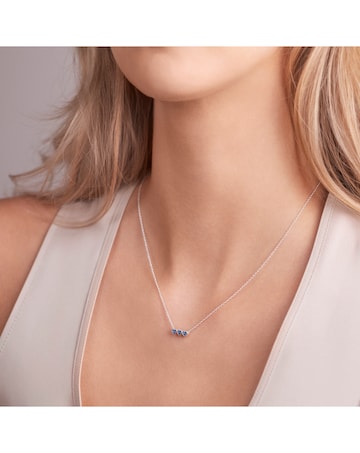 Radley Silver Blue Three Heart Necklace