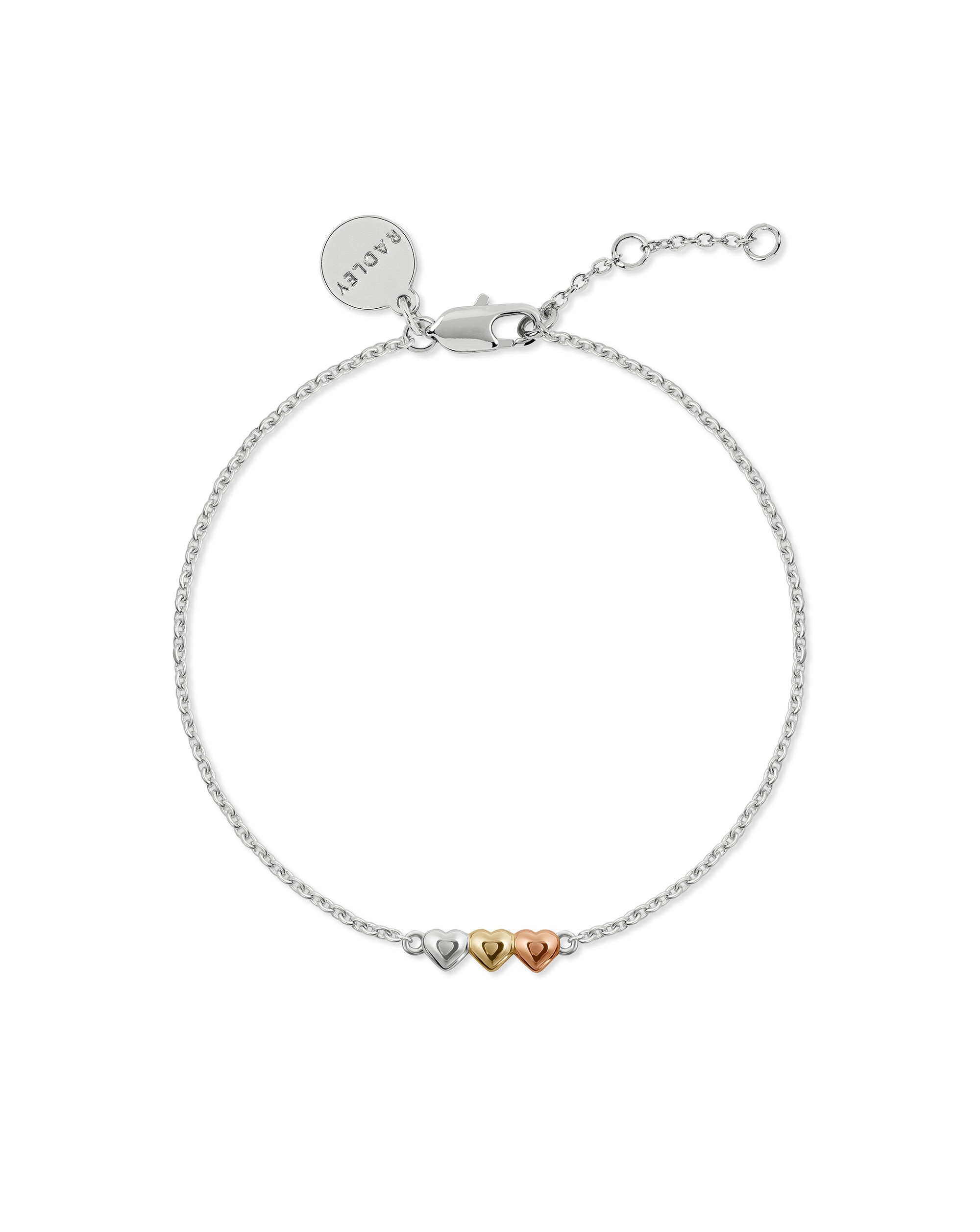 New In - Radley Silver Triple Mix Heart Bracelet