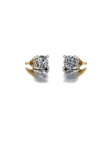 Moissanite 1ct Total 9ct yellow gold Stud Earrings