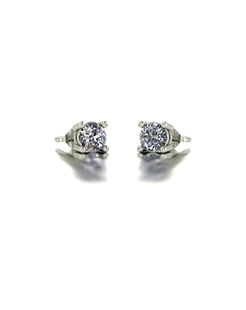 Moissanite 1ct Total 9ct white gold Stud Earrings