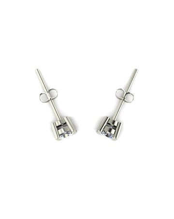 Moissanite 1ct Total 9ct white gold Stud Earrings
