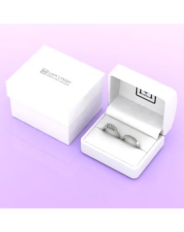 9ct White Gold 1ct eq total Moissanite Ring Set