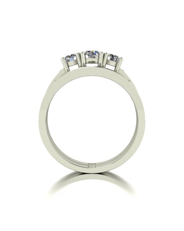 9ct White Gold 1ct eq total Moissanite Ring Set