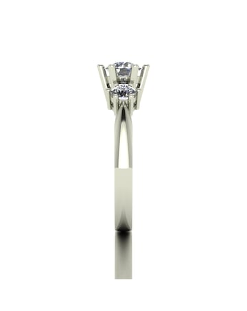 9ct White Gold 1ct Moissanite Trilogy Ring