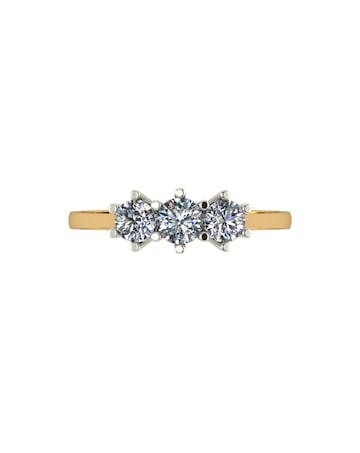 9ct Gold 0.50ct Moissanite Trilogy Ring