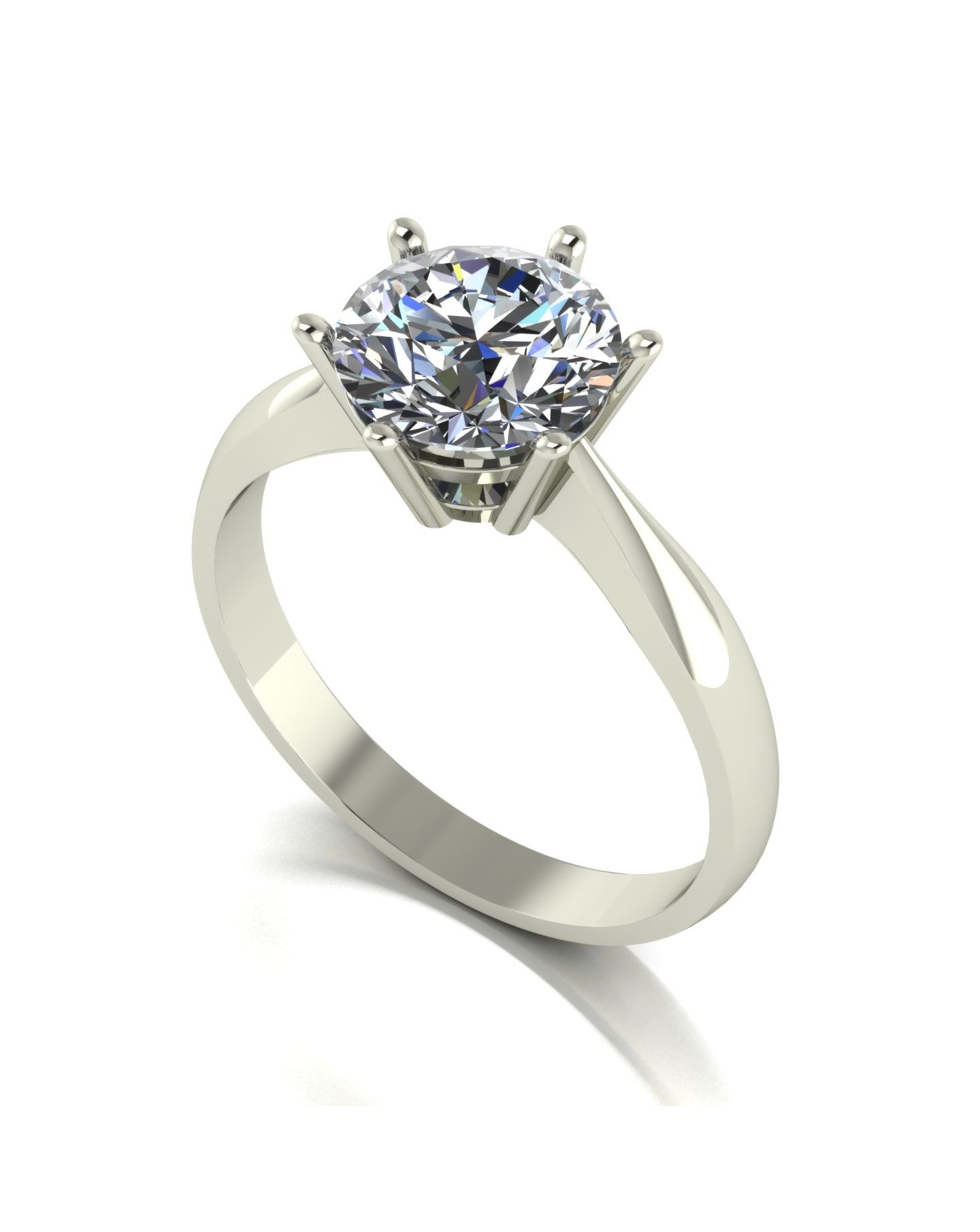 New In - 9ct White Gold 2ct Moissanite Ring