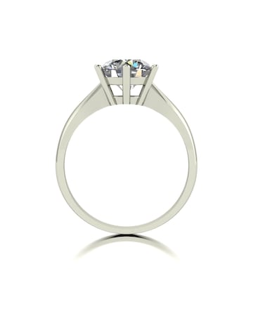 9ct White Gold 2ct eq Moissanite Solitaire Ring