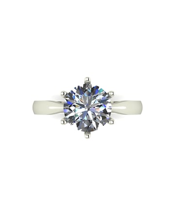 9ct White Gold 2ct eq Moissanite Solitaire Ring