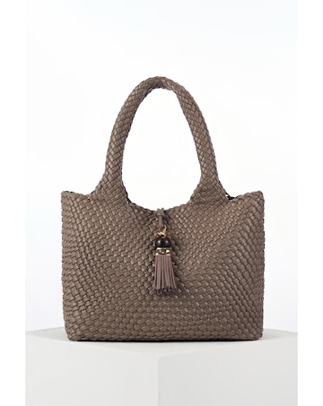 Luella Grey Saskia Peat Large Woven Tote