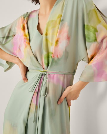 Monsoon Jane Floral Print Midi Dress