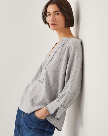 Monsoon Frida Stripe Linen-Blend Top