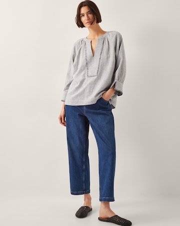 Monsoon Frida Stripe Linen-Blend Top